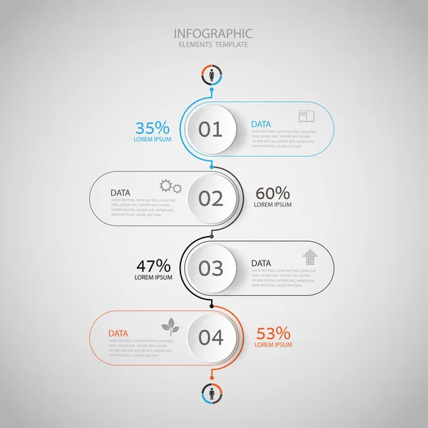 Αφηρημένο Infographic σχέδιο για το γκρι φόντο. — Διανυσματικό Αρχείο