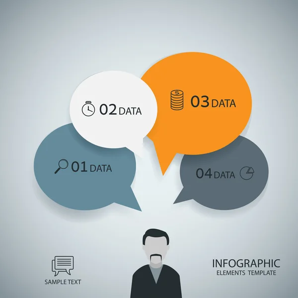 Estilo de modelo de discurso de negócios infográfico moderno. Ilustre vetor — Vetor de Stock