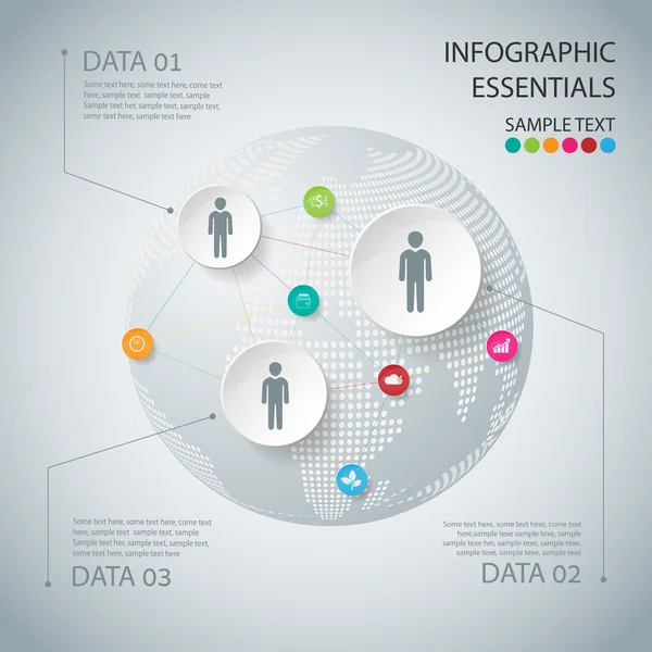 회색 배경에 추상 Infographic 디자인. — 스톡 벡터