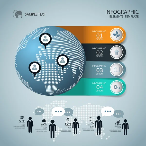 Abstract Infographic design on the grey background. — Stock Vector