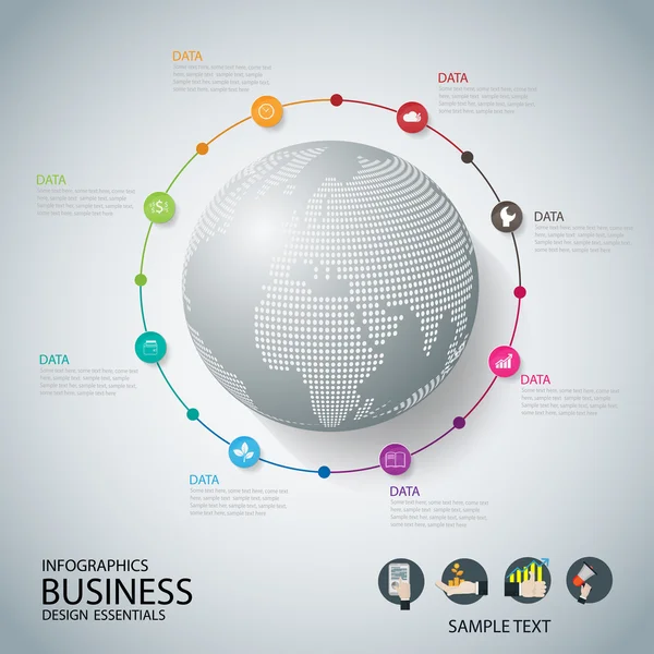 Weltkarte mit Zeiger markiert Kommunikationskonzept Geschäft. Ich habe — Stockvektor