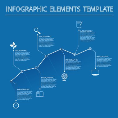 Vektör öğeleri Infographic çizgi grafik şablonu