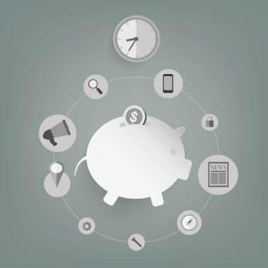 İş office öğeleri simgeler vektör