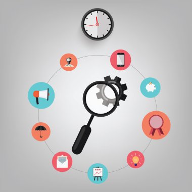 İş office öğeleri simgeler vektör