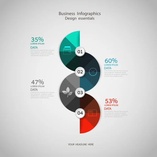 Geschäftskonzept Infografik Schritt zum Erfolg, Vektor illustrieren — Stockvektor