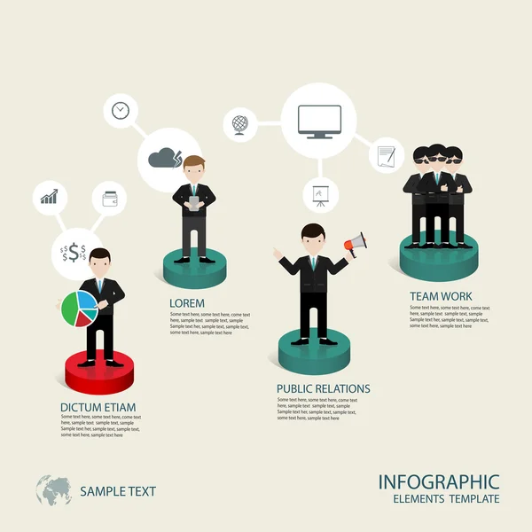 Επιχειρηματική ιδέα infographic βήμα να είναι επιτυχής, διάνυσμα illustrat — Διανυσματικό Αρχείο