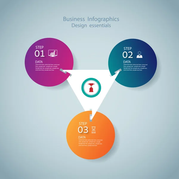 Modèle de conception infographique et icônes marketing, Concevoir des entreprises — Image vectorielle