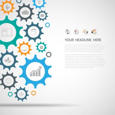 Gears'ı iş kavramı simgeler w bir dizi arka plan