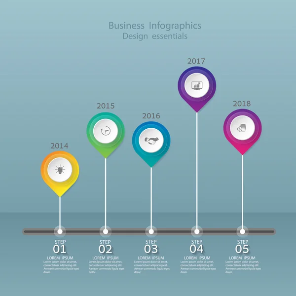 Infografik-Design-Vorlage und Marketing-Icons, Geschäftskonzept — Stockvektor