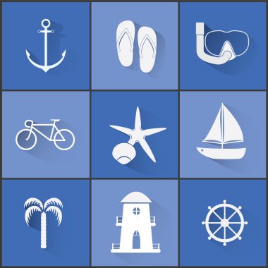 Modern renk gezi ve h şık vektör simgelerin bir koleksiyon