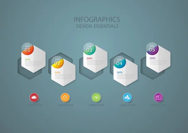 Modelo de design infográfico e ícones de marketing, Business concep —  Vetores de Stock