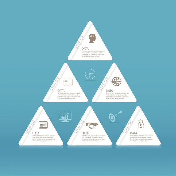 Plantilla de diseño infográfico e iconos de marketing, Negocio cóncavo — Archivo Imágenes Vectoriales