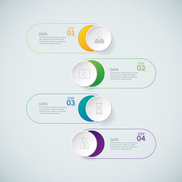 Infographic design template and marketing icons on the grey back