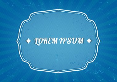 Vintage tasarım şablonu etiketli mavi. Vektör