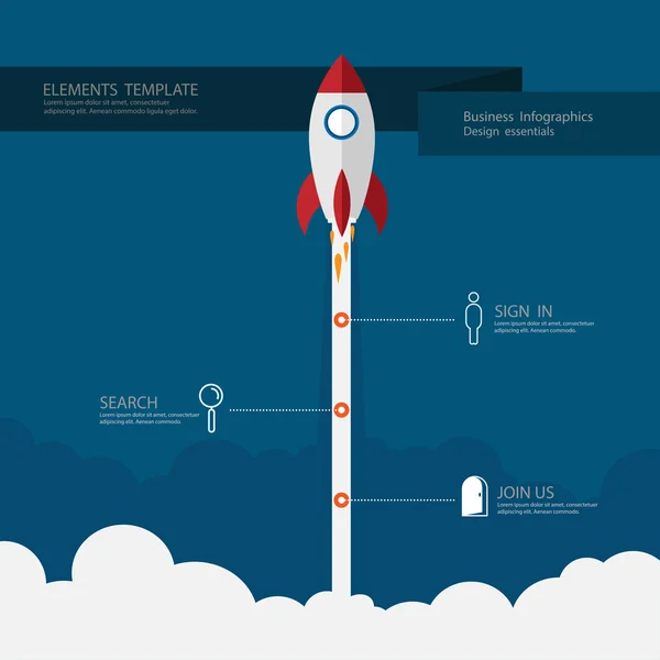 Infographics düz stil web afiş. teknoloji — Stok Vektör