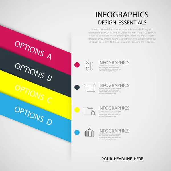 Infographics σύγχρονο επιχειρηματικό origami στυλ επιλογές πανό. Vecto — Διανυσματικό Αρχείο
