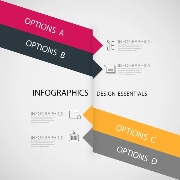 Infografiken moderne Business-Origami-Stil Optionen Banner. Vecto — Stockvektor