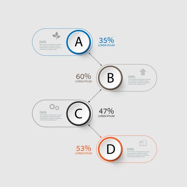 Abstracte Infographic ontwerp op de grijze achtergrond. — Stockvector