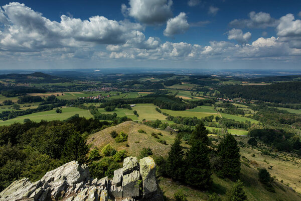 Rock formation at the Wasserkuppe mountain, Hessen, Germany