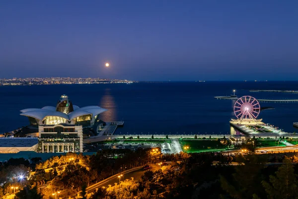 Baku Cidade Noite — Fotografia de Stock
