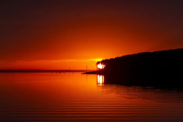 Sunset on river — Stock Photo, Image