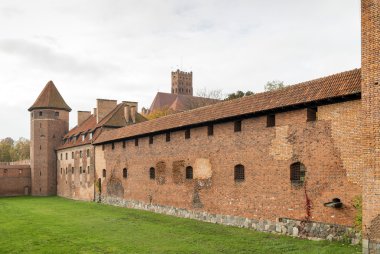 Medieval Malbork castle on the river Nogat