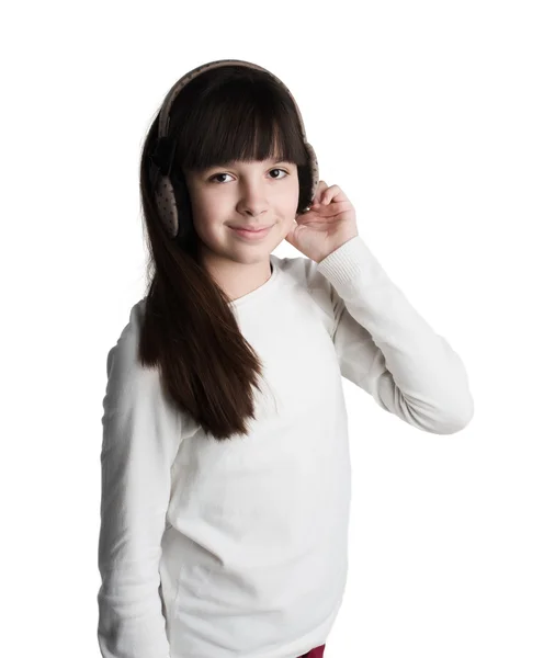 Portrait of a beautiful shy young brunette girl — Stock Photo, Image