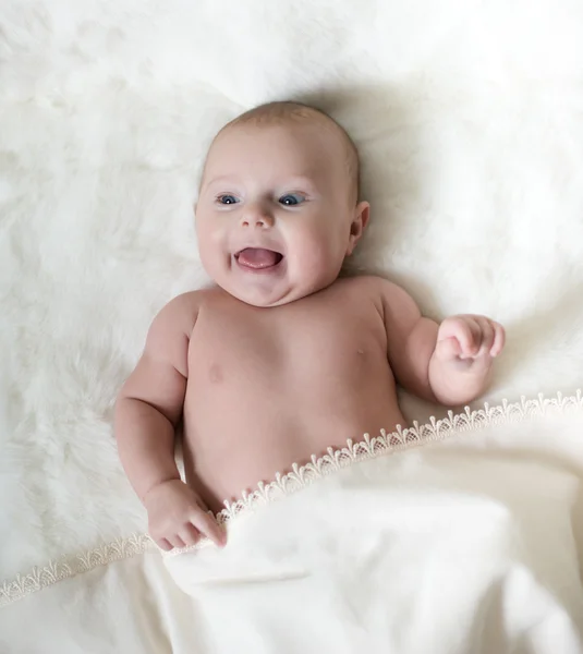 Adorable laughing baby — Stock Photo, Image