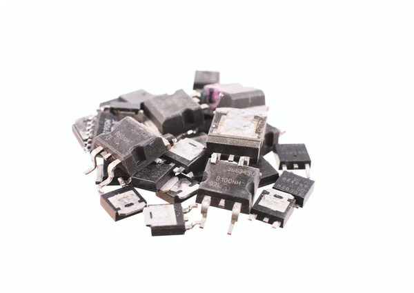 En massa transistorer liggandes — Stockfoto