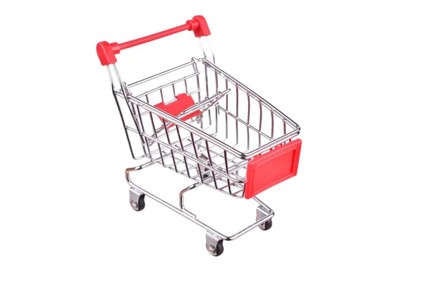 Small shopping cart isolated on white — Stock Photo, Image