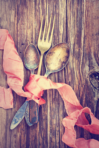 Vintage ornamented cutlery