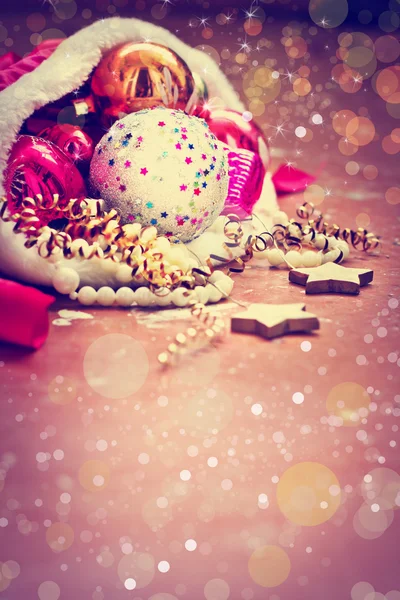 Christmas card with christmas decorations — Stock Photo, Image