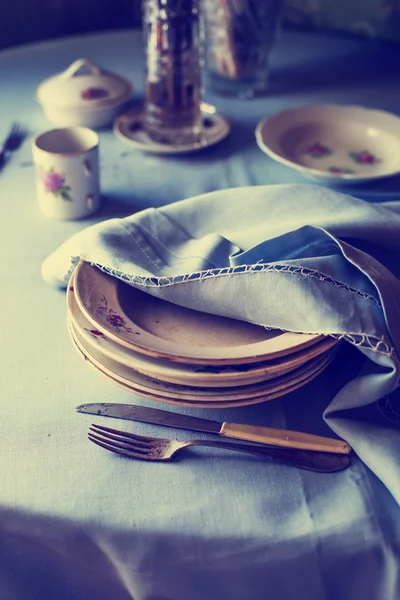 Vintage tableware, cutlery — Stock Photo, Image
