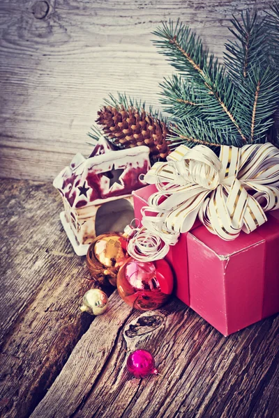 Background with Vintage  Christmas decorations — Stock Photo, Image