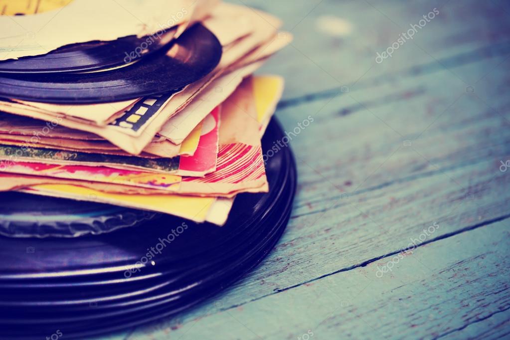 Old vinyl records — Stock Photo © avgustin #57442475