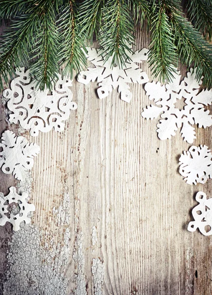 Sfondo di Natale con fiocchi di neve — Foto Stock