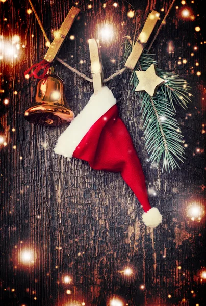 Cartão de Natal com decorações de Natal — Fotografia de Stock