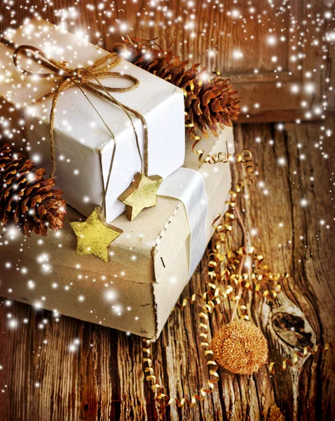 Geschenke, Schachteln, Weihnachtsdekoration — Stockfoto