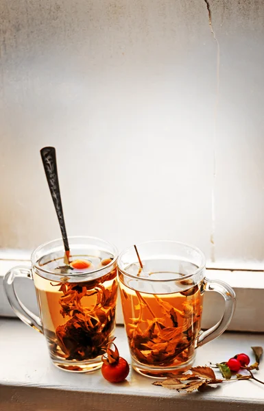 Cups of herbal tea — Stock Photo, Image