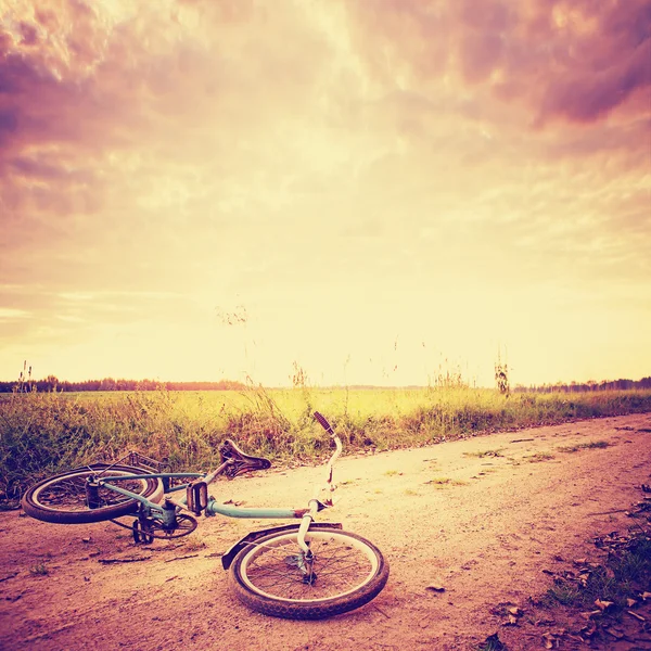 Paysage vintage avec vélo — Photo