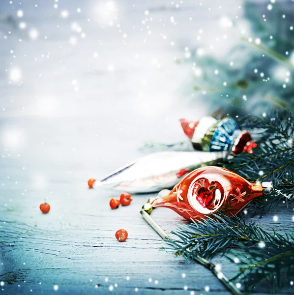 Ročník Vánoční dekorace — Stock fotografie