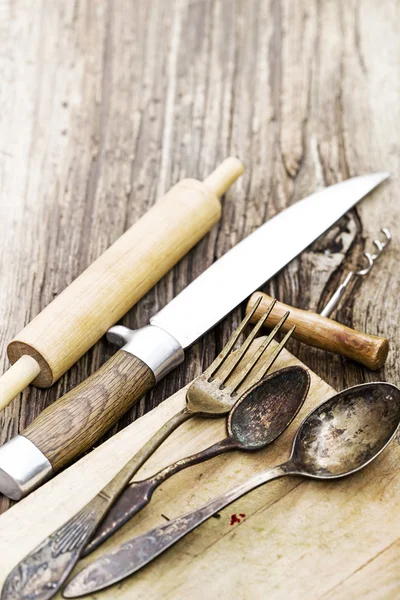 Vintage Kitchen Utensils for cooking — Stock Image Vintage Kitchen Utensils for cooking Royalty Free Stock Photos