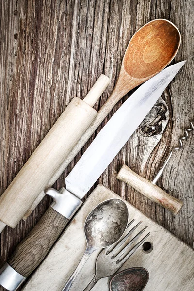 Vintage Kitchen Utensils for cooking — Stock Image Vintage Kitchen Utensils for cooking Royalty Free Stock Images