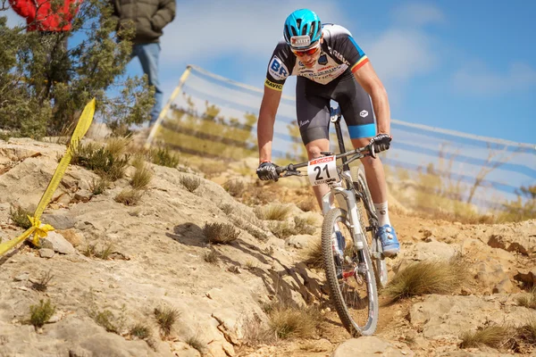 Competição internacional de MTB em Chelva, Valência, Espanha — Fotografia de Stock