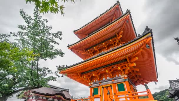 Час Lapse Kiyomizu Dera temple в Кіото, Японія — стокове відео