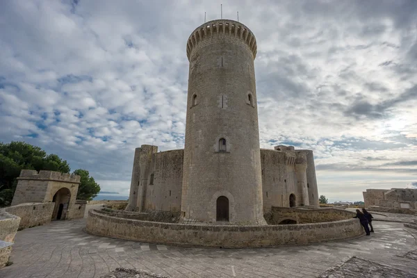 Bellver Castle in Majorca with tower, wide angle hdr — Stock Photo, Image