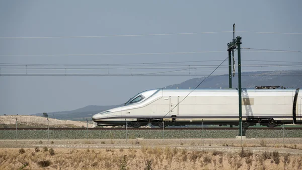 Railway and high speed train — Stock Photo, Image