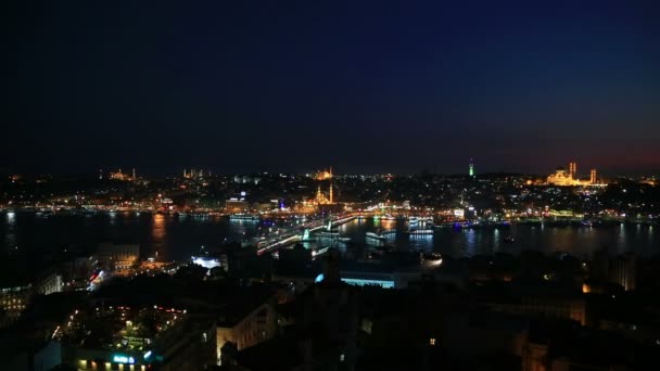 İstanbul 'da gece — Stok video