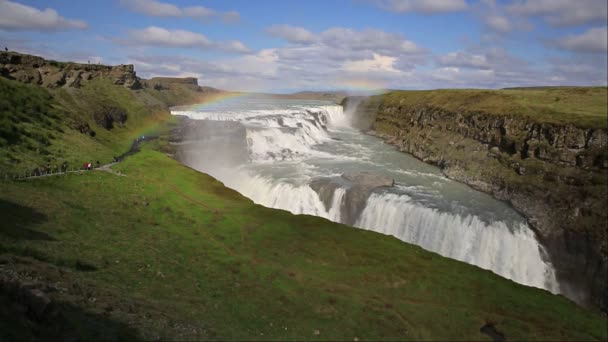 Gullfoss na Islandu — Stock video