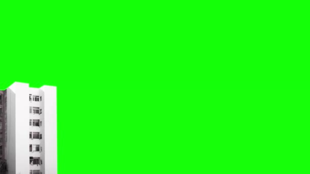 Malerfasade med stillastid, bortfall av grønn bakgrunn – stockvideo